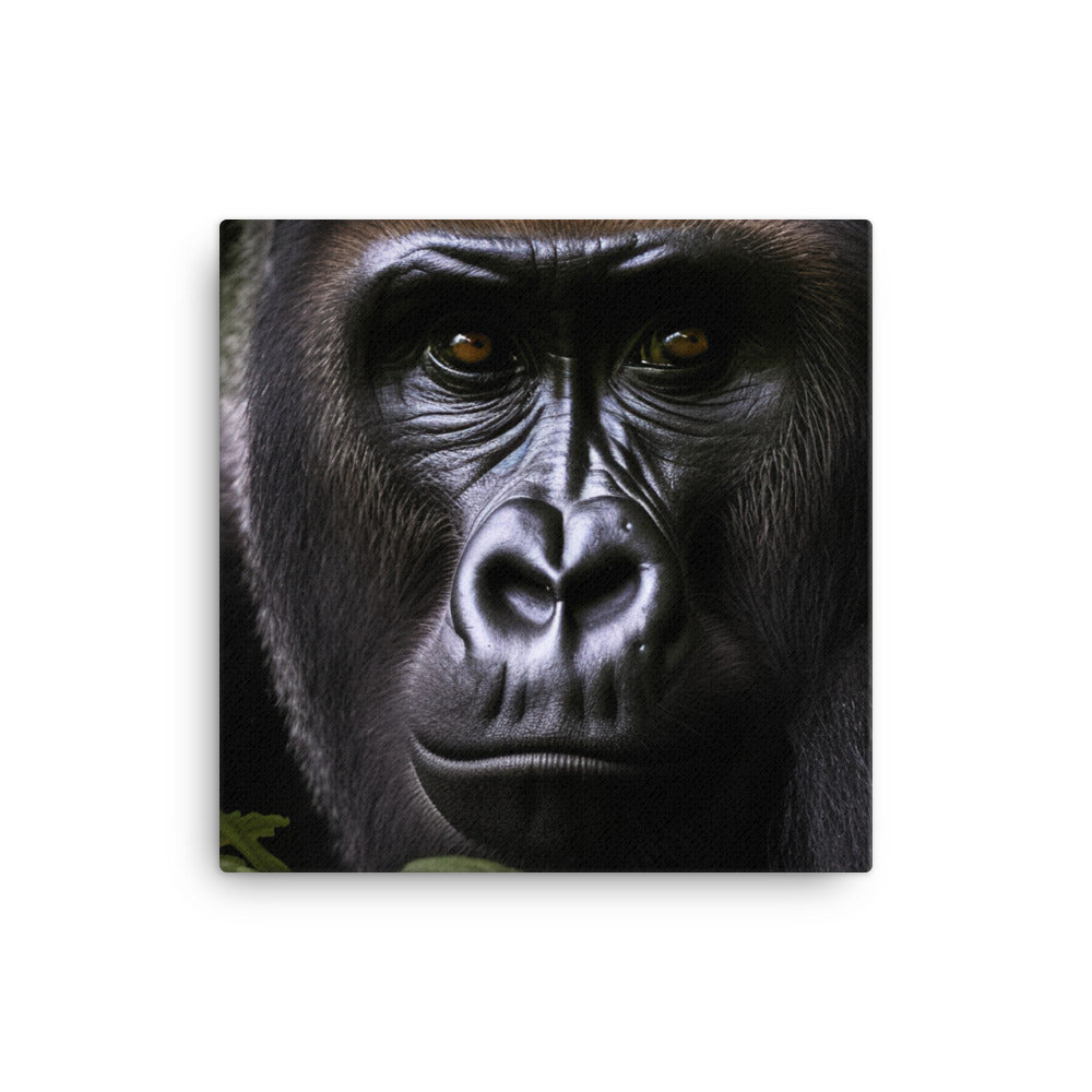 Inquisitive Gorilla in the Wild canvas - Posterfy.AI