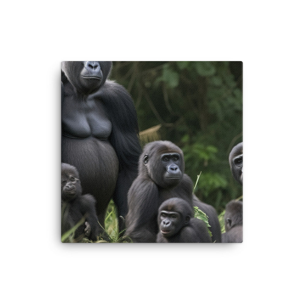 Gorilla Family Time canvas - Posterfy.AI