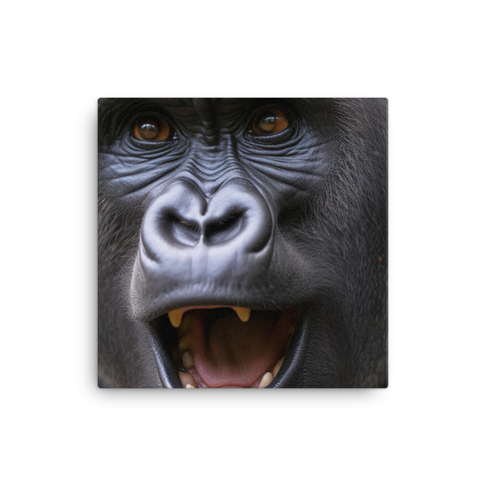 Close-Up of a Playful Gorilla canvas - Posterfy.AI