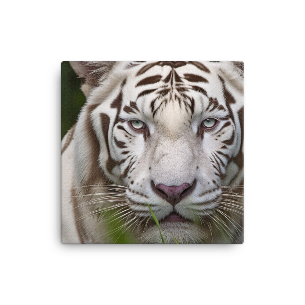 Rare White Bengal Tiger in the Wild canvas - Posterfy.AI