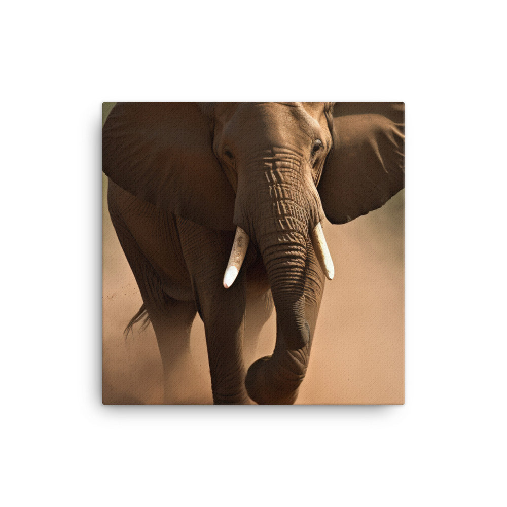 African Elephant in Motion canvas - Posterfy.AI