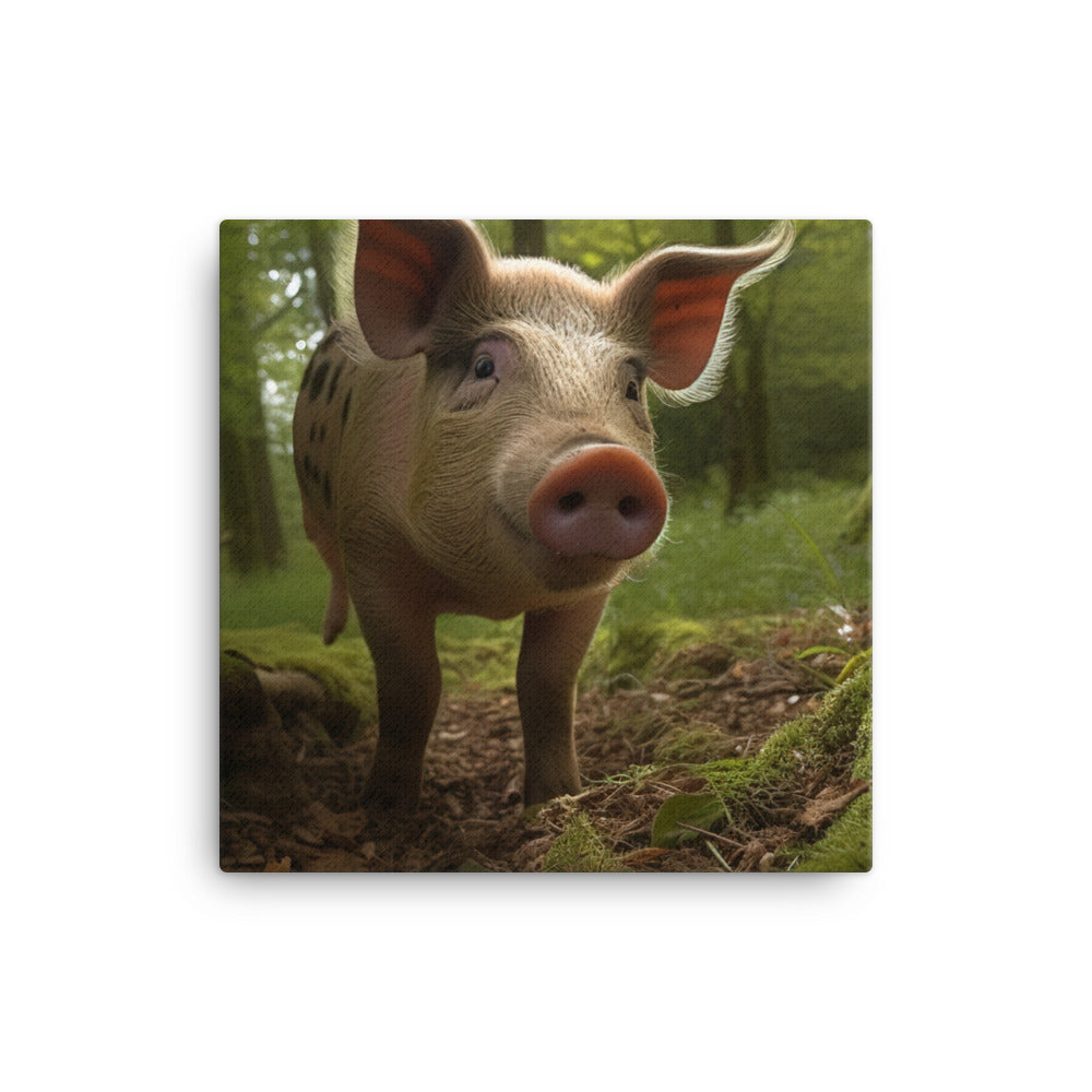 Berkshire Pig in its Natural Habitat canvas - Posterfy.AI