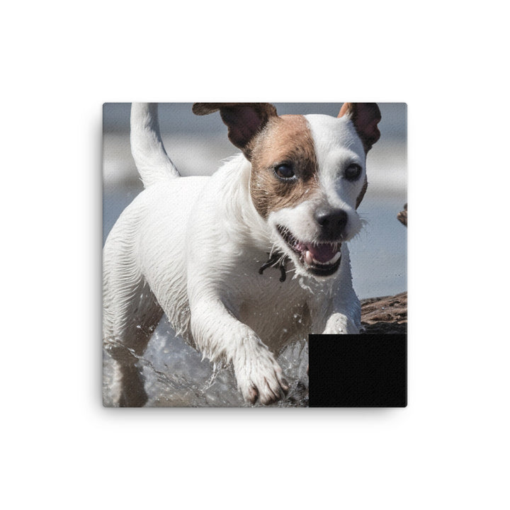 Spirited Jack Russell Terrier at Play canvas - Posterfy.AI