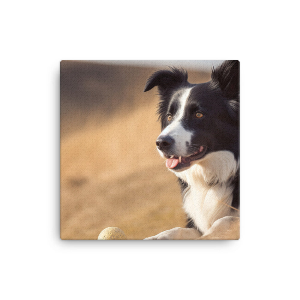 Loyal Border Collie at Work canvas - Posterfy.AI