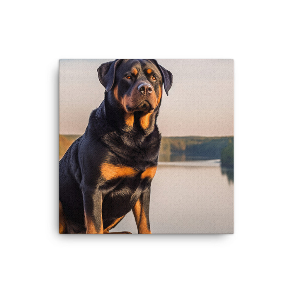Rottweilers regal beauty canvas - Posterfy.AI