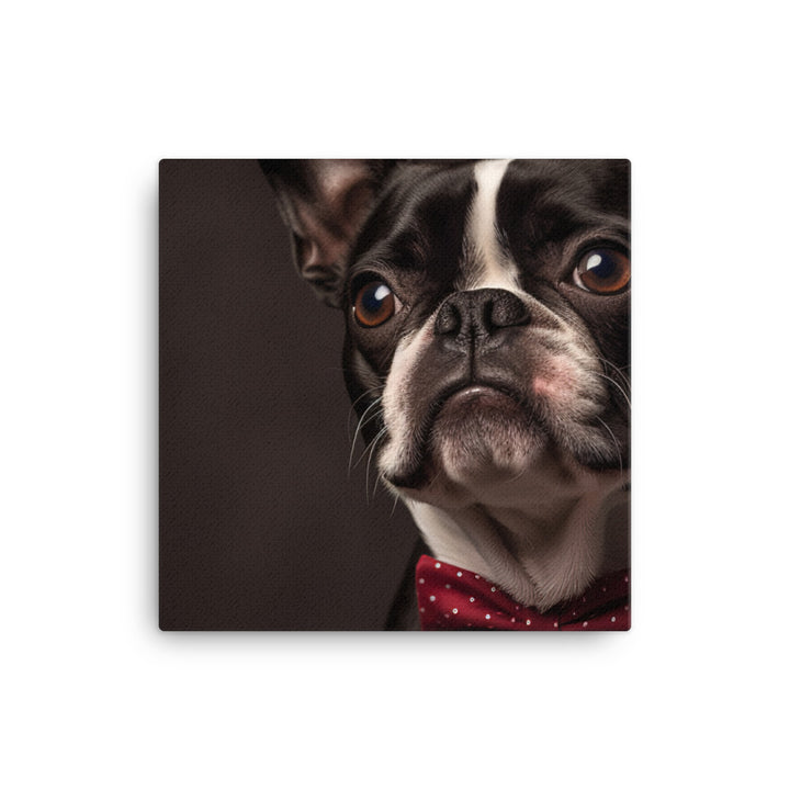 Elegant Boston Terrier Portrait canvas - Posterfy.AI