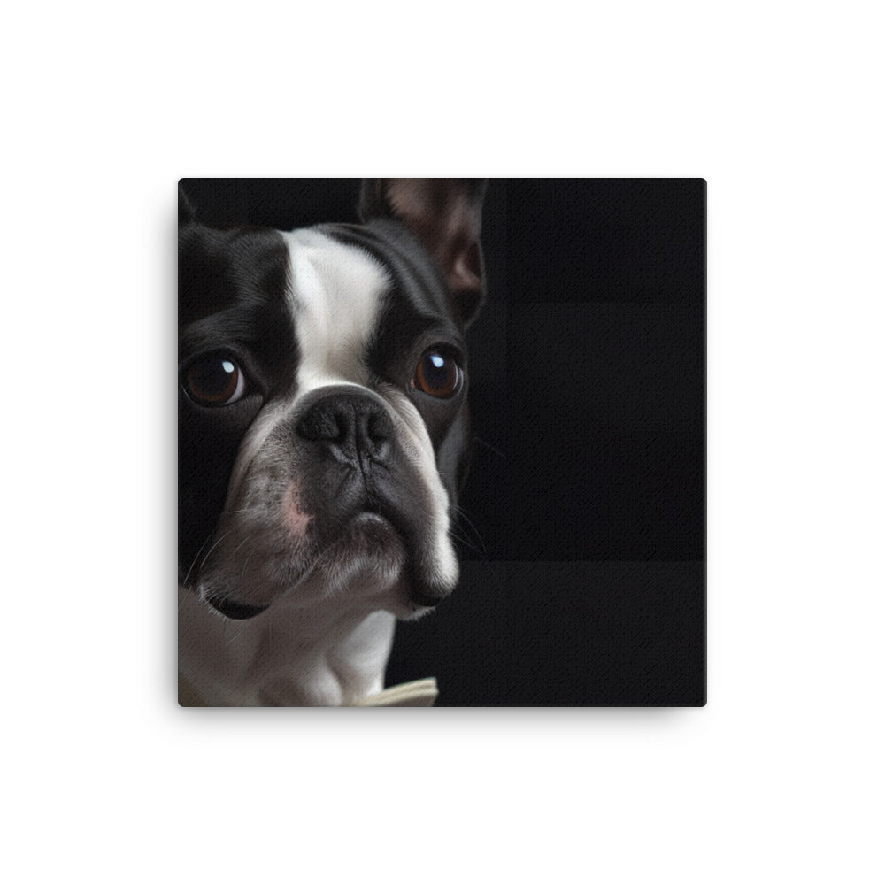 Elegant Boston Terrier Portrait canvas - Posterfy.AI