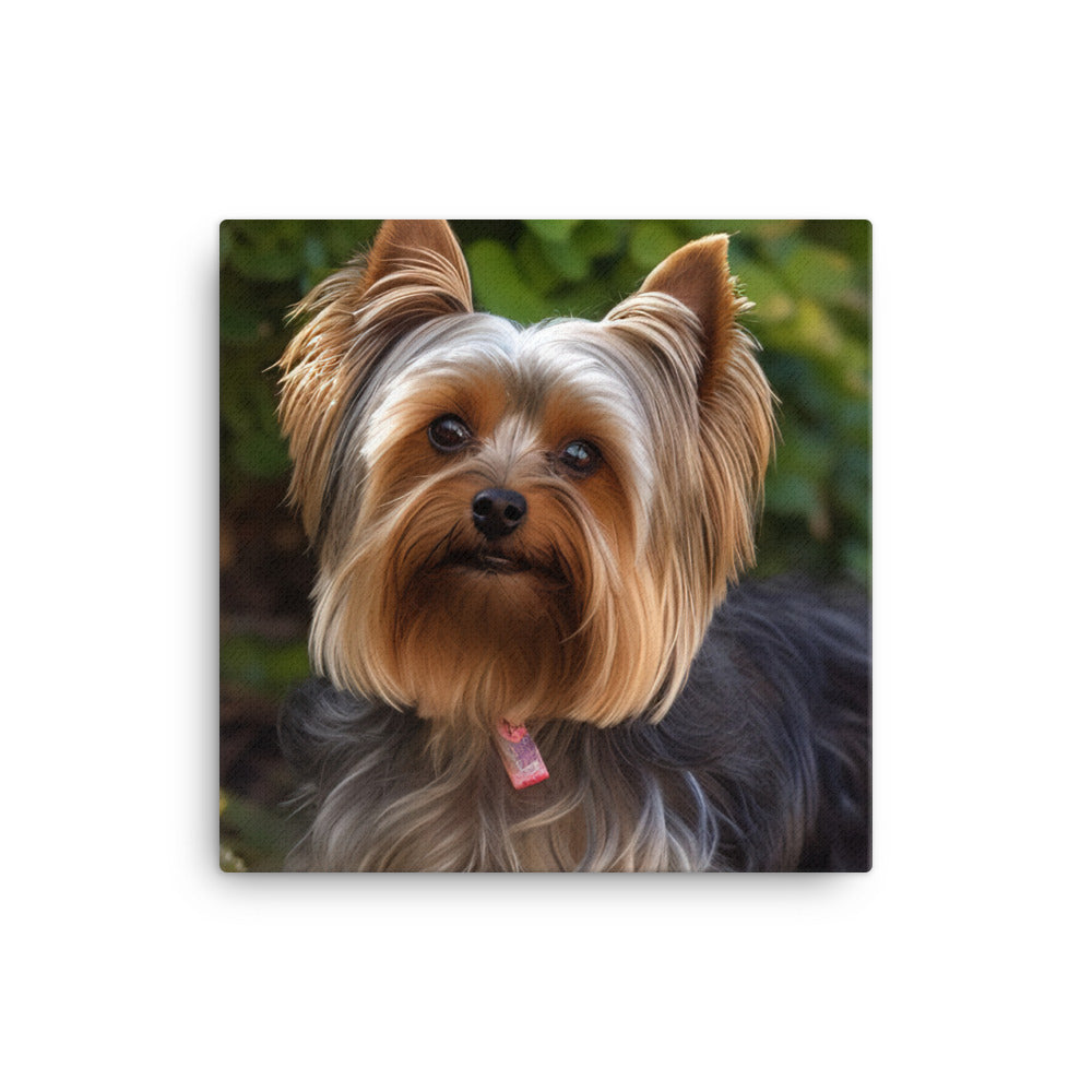 Yorkshire Terrier in the Garden canvas - Posterfy.AI