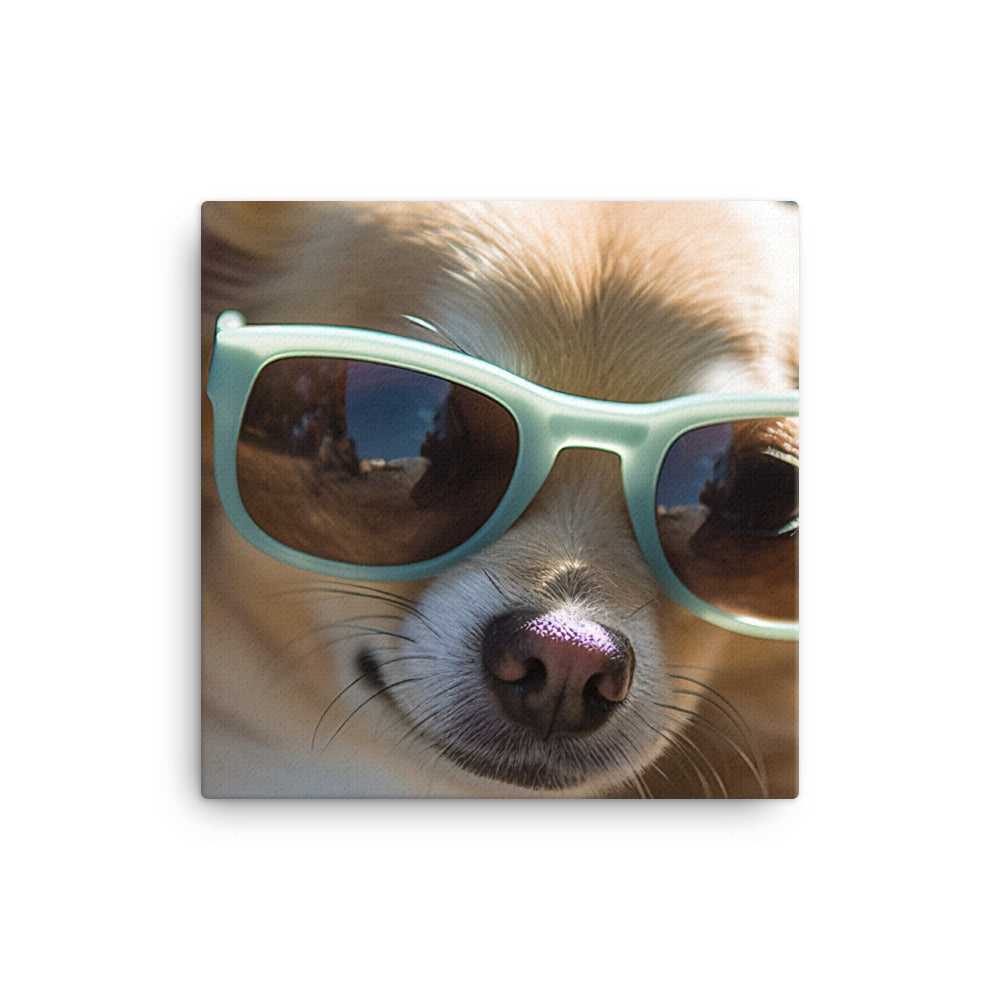 A Chihuahua wearing sunglasses canvas - Posterfy.AI