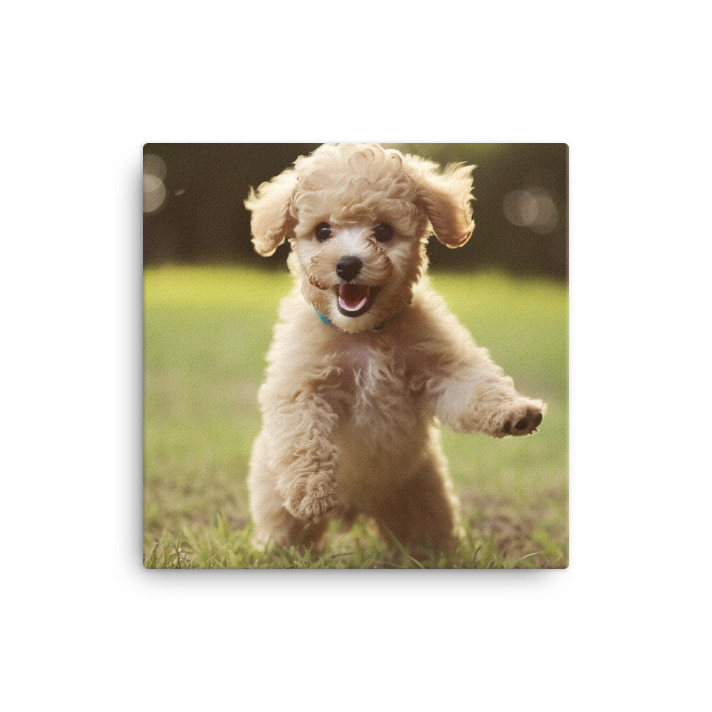 Playful Poodle Pup canvas - Posterfy.AI