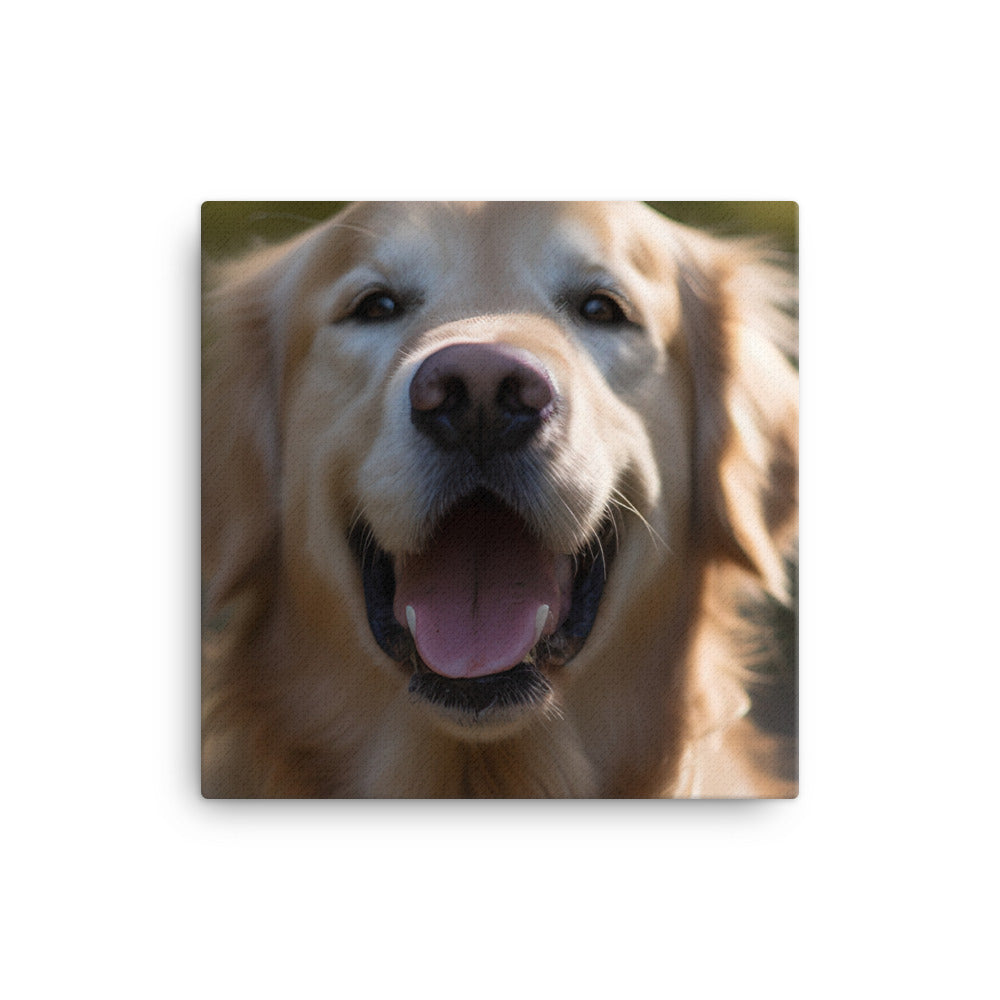 The happiness of a golden retriever canvas - Posterfy.AI