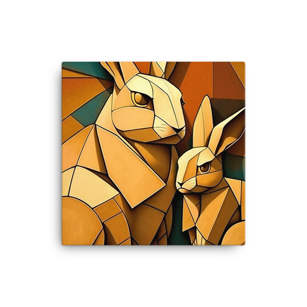 Rabbit in colorful cubism style canvas - Posterfy.AI