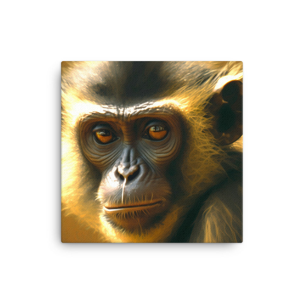 Monkey oil painting canvas - Posterfy.AI