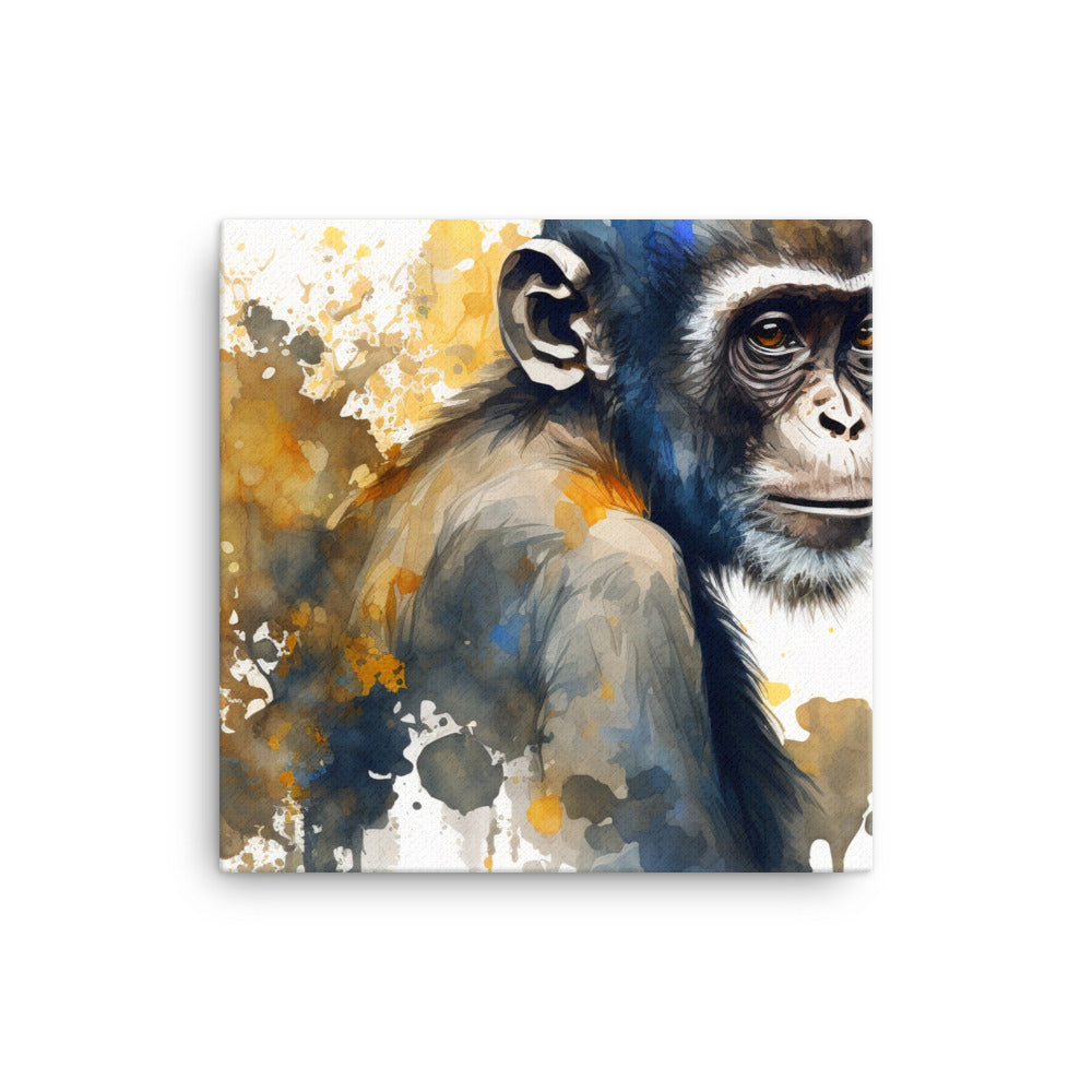 Monkey in watercolour canvas - Posterfy.AI