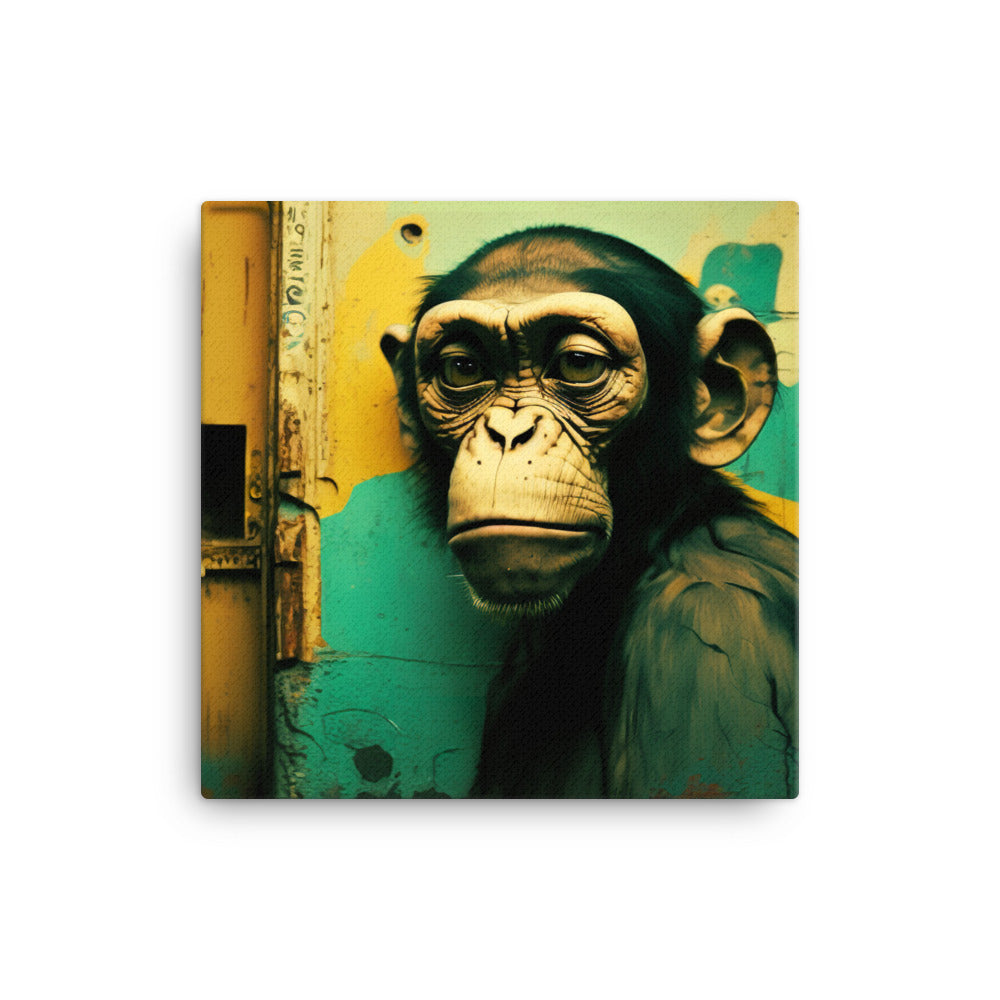 Monkey in graffiti art canvas - Posterfy.AI