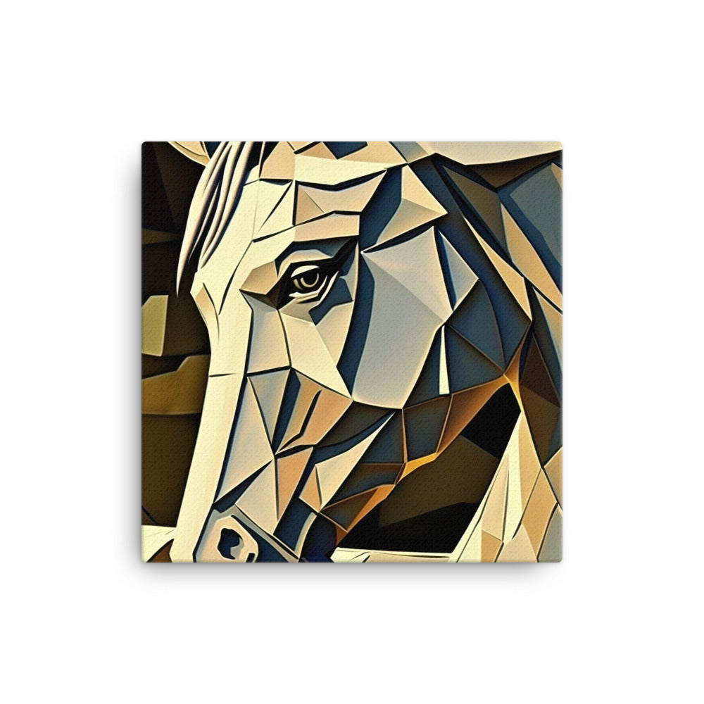 Horse in Picasso style canvas - Posterfy.AI