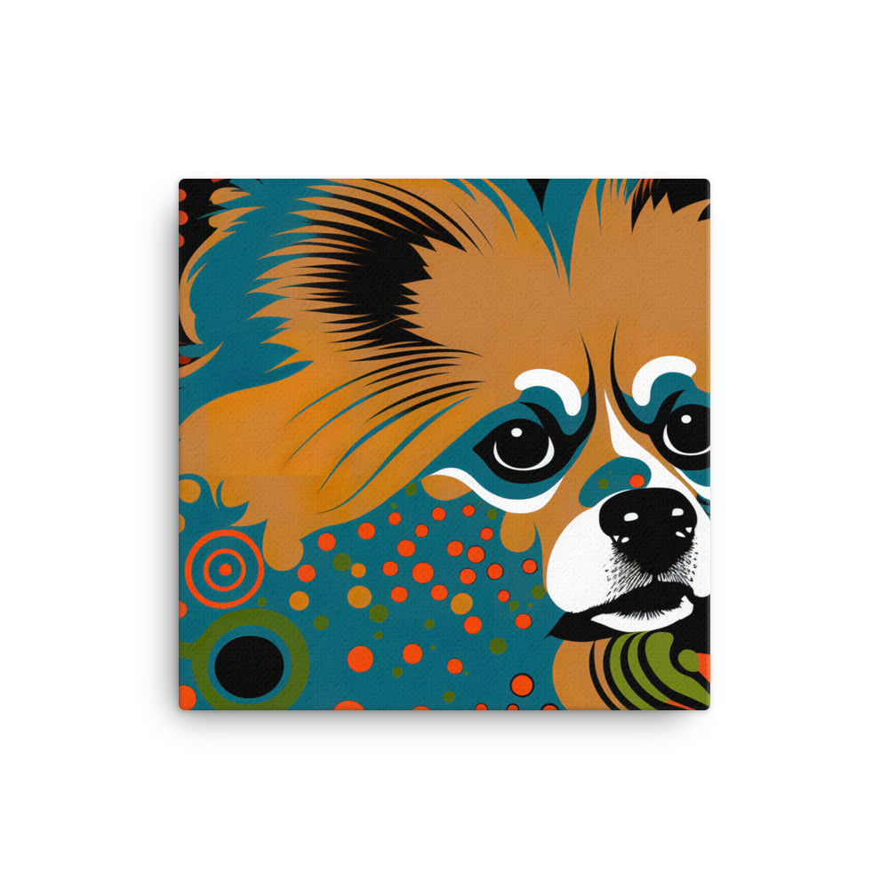Pomeranian dog in simple abstract style canvas - Posterfy.AI