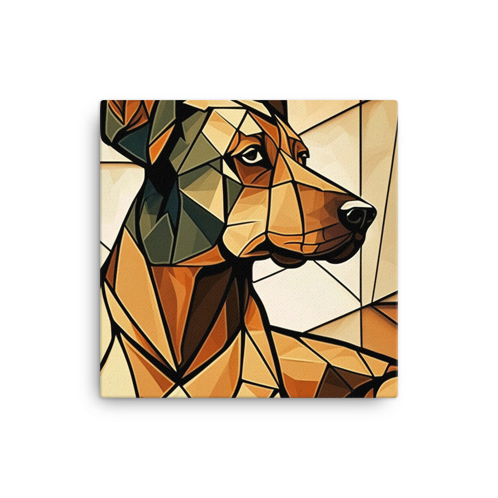 Dog in colorful cubism style canvas - Posterfy.AI