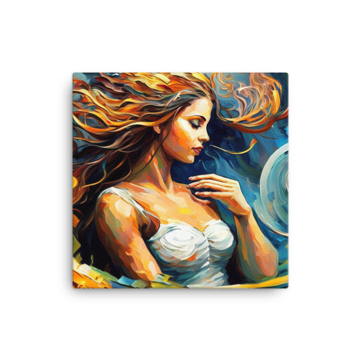 Virgo in surreal artistic colorful style canvas - Posterfy.AI