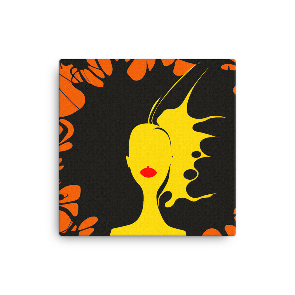 Silhouette of a woman in simple abstract style canvas - Posterfy.AI