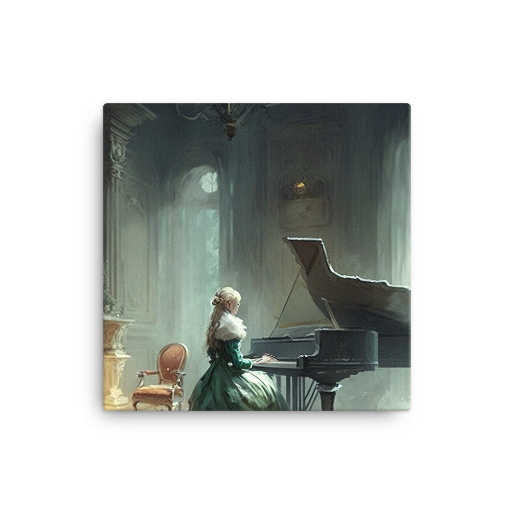 Lady playing piano canvas - Posterfy.AI