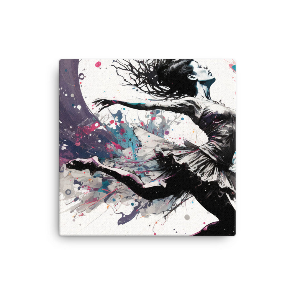 Jumping Ballerina in contemporary ornamental style canvas - Posterfy.AI