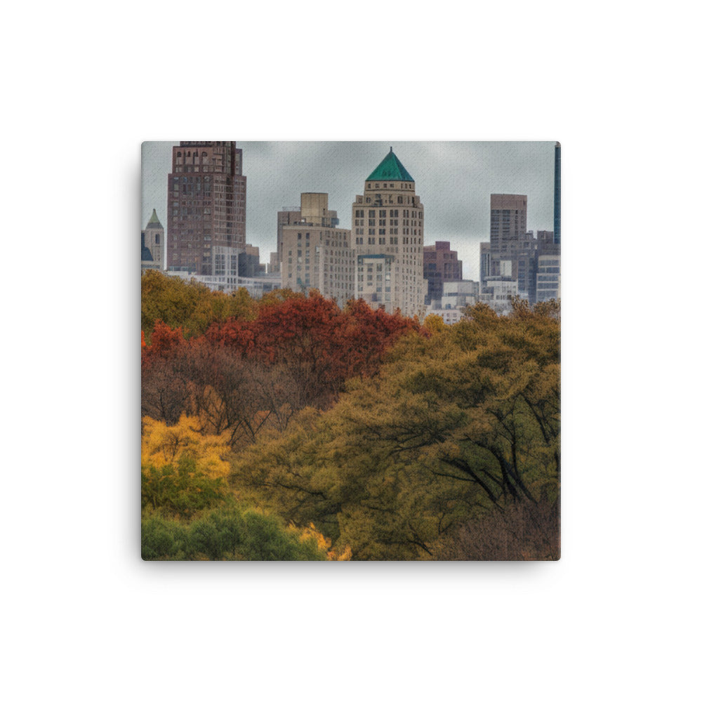 The Colors of Autumn in Central Park, New York City canvas - Posterfy.AI