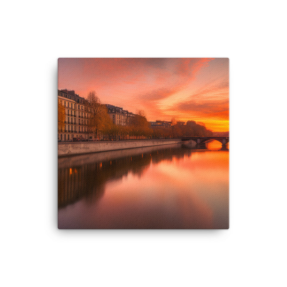 Seine River Sunset canvas - Posterfy.AI
