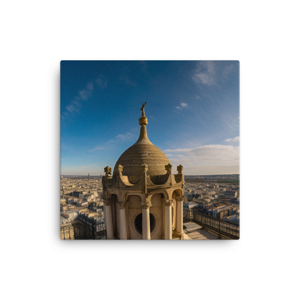 Sacr Cur Basilica - A Stunning View of Paris canvas - Posterfy.AI
