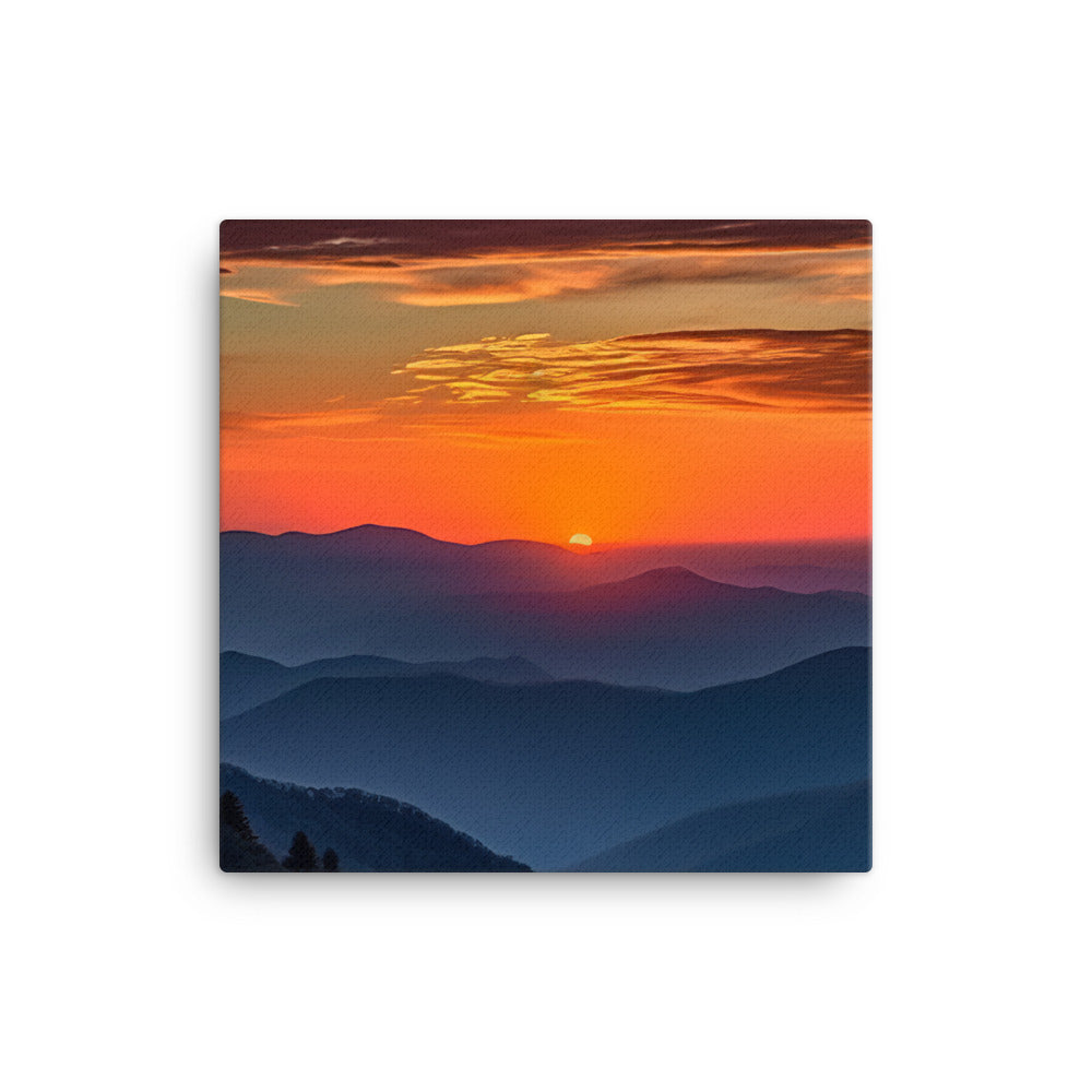 Sunset Over the Mountains canvas - Posterfy.AI