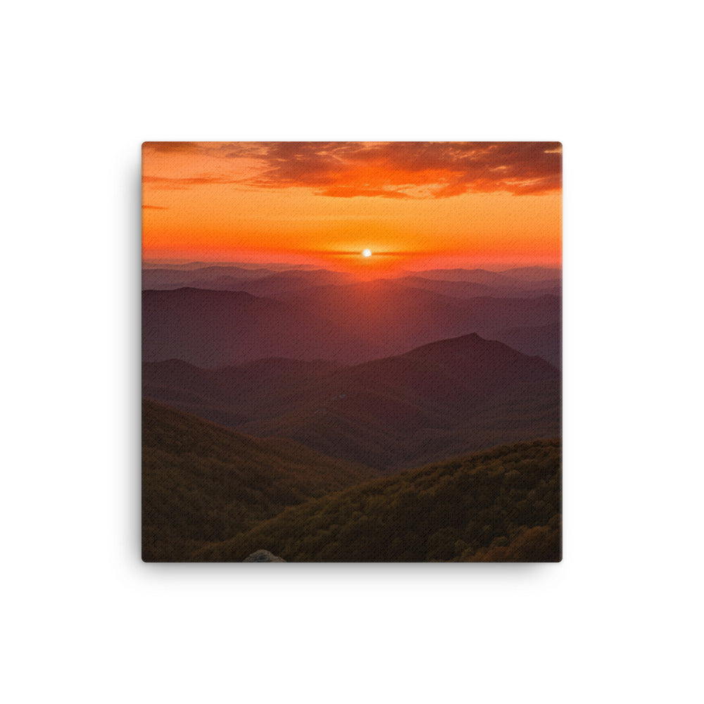 Sunset Over the Mountains canvas - Posterfy.AI