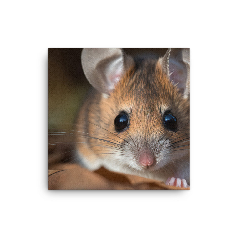 Adorable Deer Mouse Close-Up canvas - Posterfy.AI