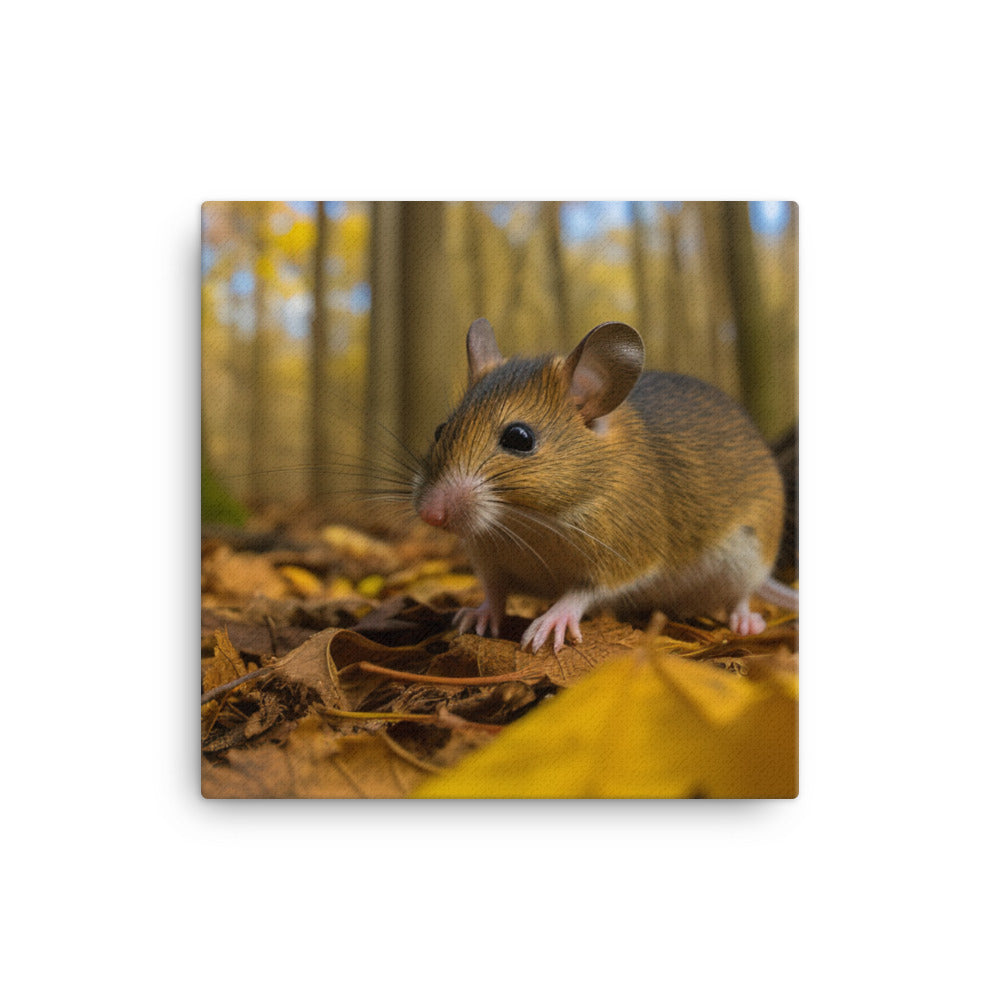 Yellow necked Mouse gathering food canvas - Posterfy.AI