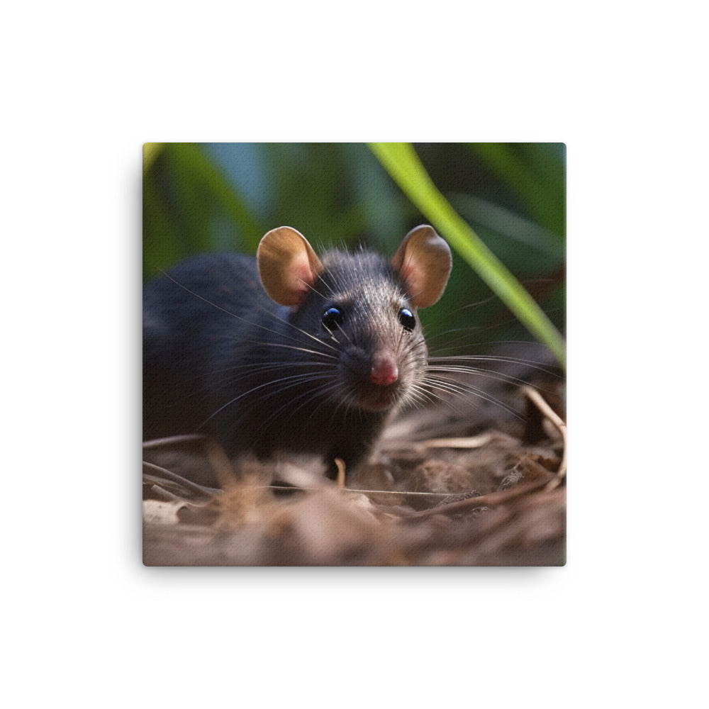 Adorable Black Rat canvas - Posterfy.AI