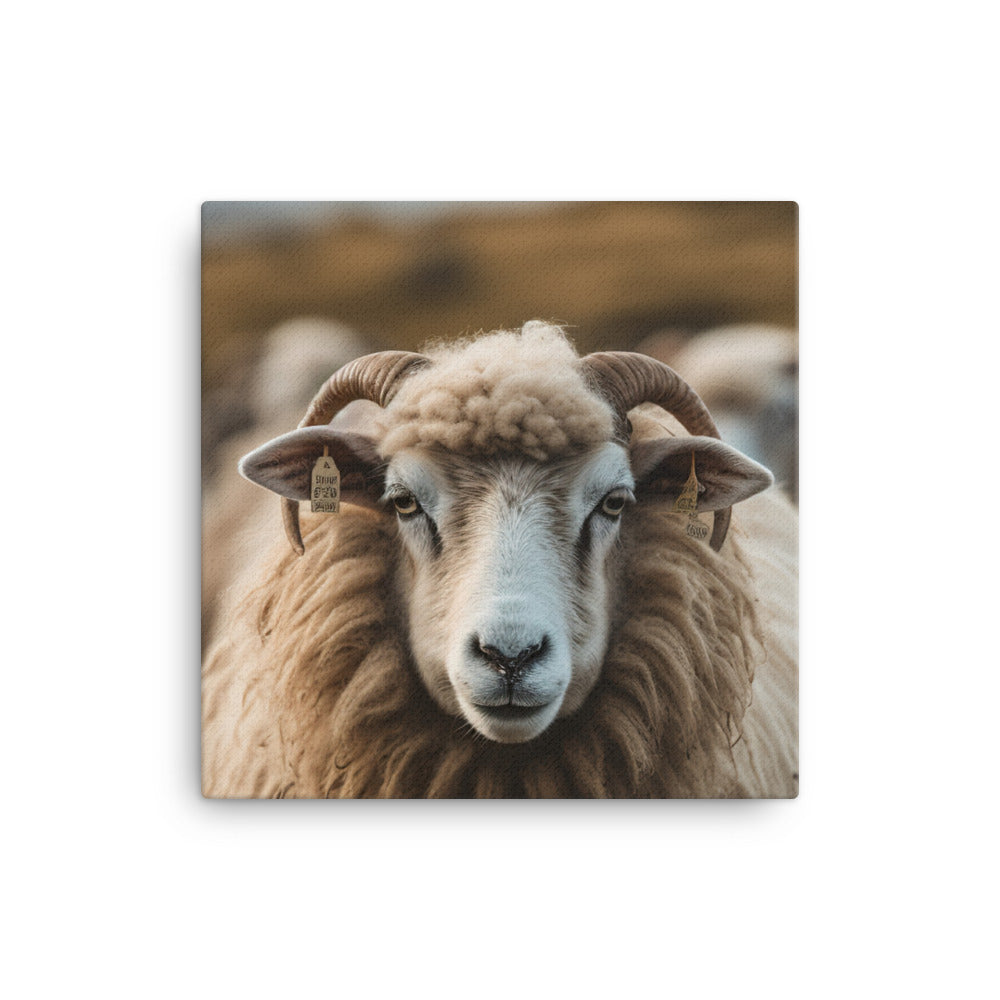 Curious Icelandic Sheep canvas - Posterfy.AI