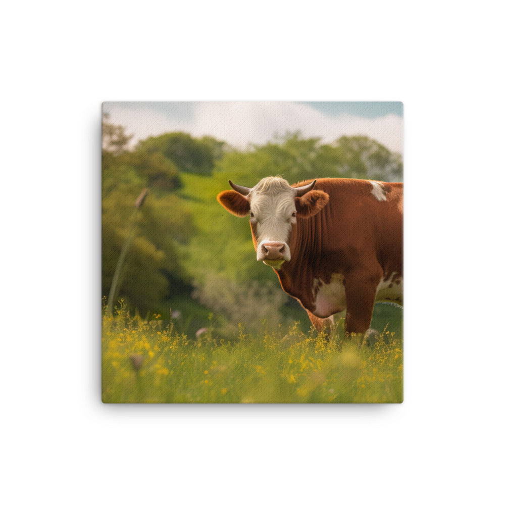 Hereford Cow standing canvas - Posterfy.AI