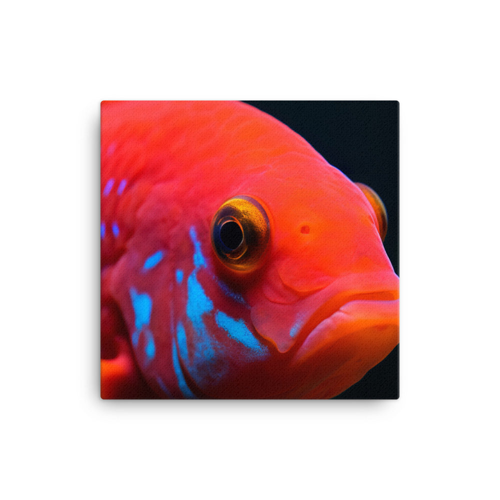 Stunning Colors of the Blood Parrot Fish canvas - Posterfy.AI