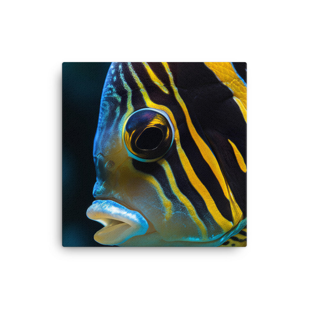 A Close-Up of a Striking Angelfish  canvas - Posterfy.AI