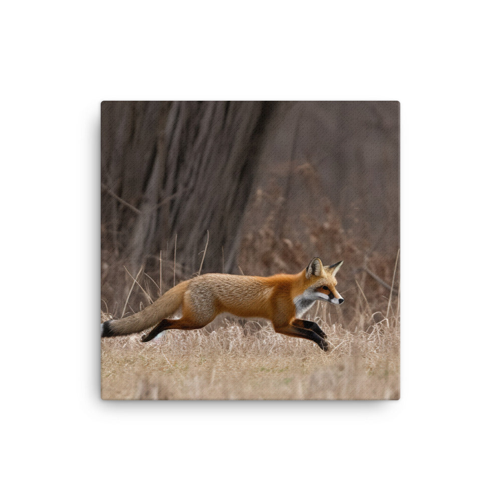 Red Fox Hunting for Prey canvas - Posterfy.AI