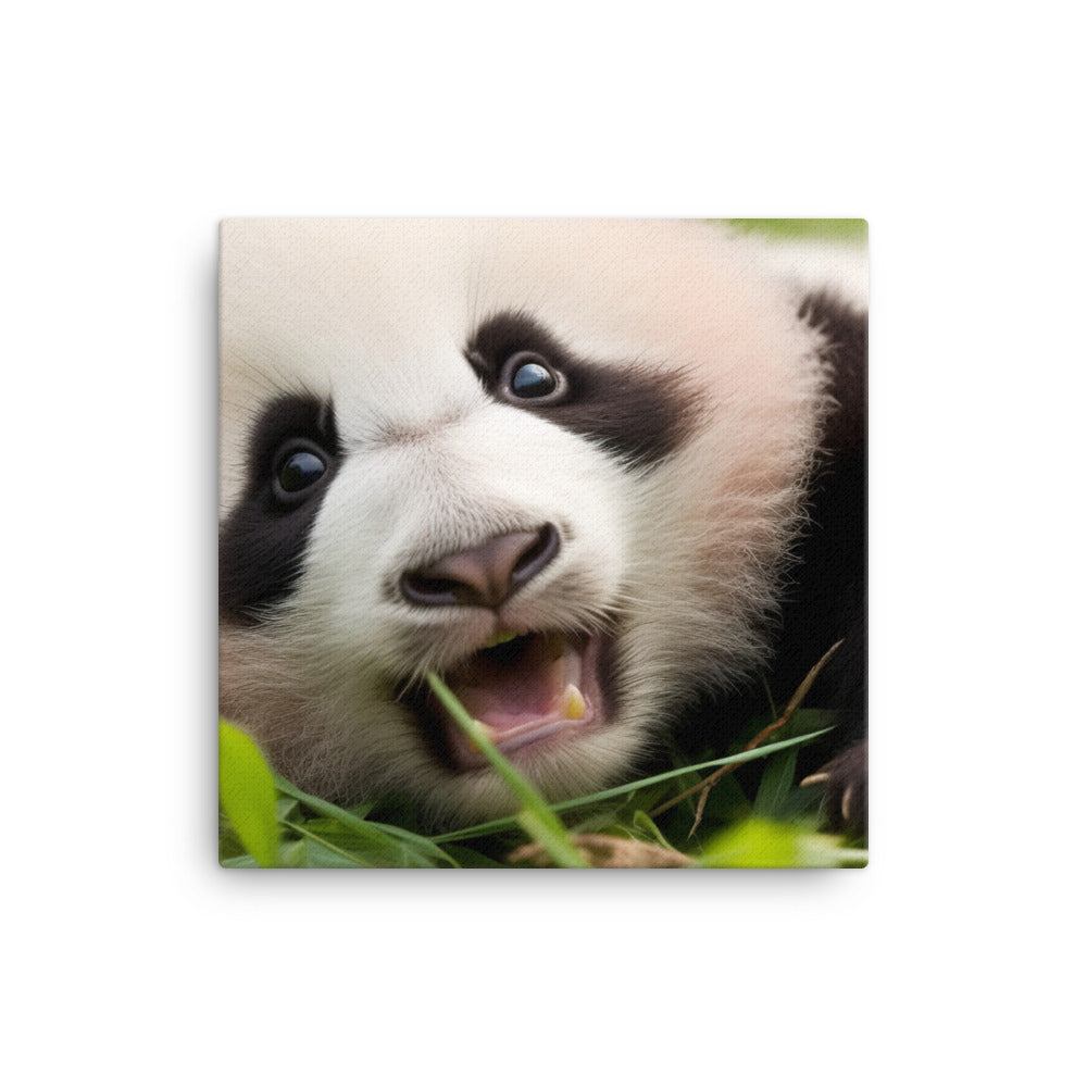 Playful Panda Cub canvas - Posterfy.AI