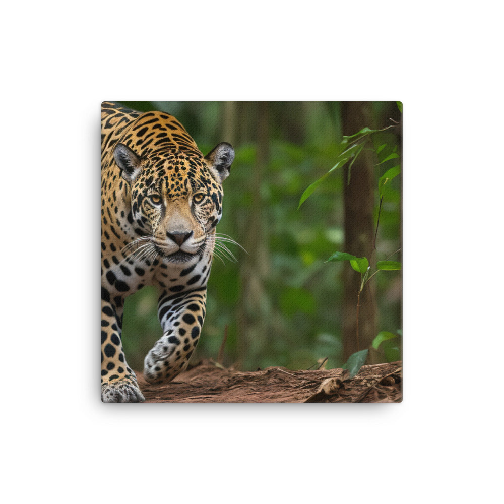 Majestic Jaguar Strolling Through the Jungle canvas - Posterfy.AI