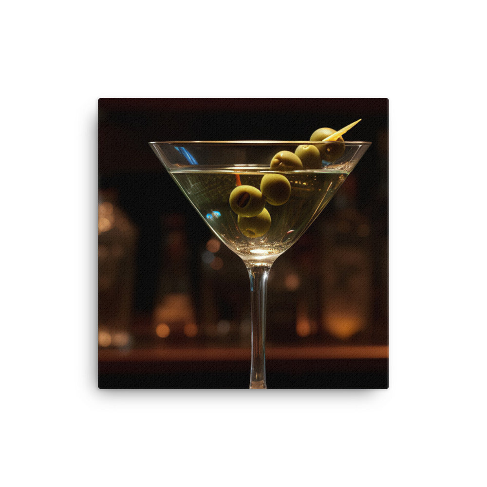 A Gin Martini with Olives canvas - Posterfy.AI