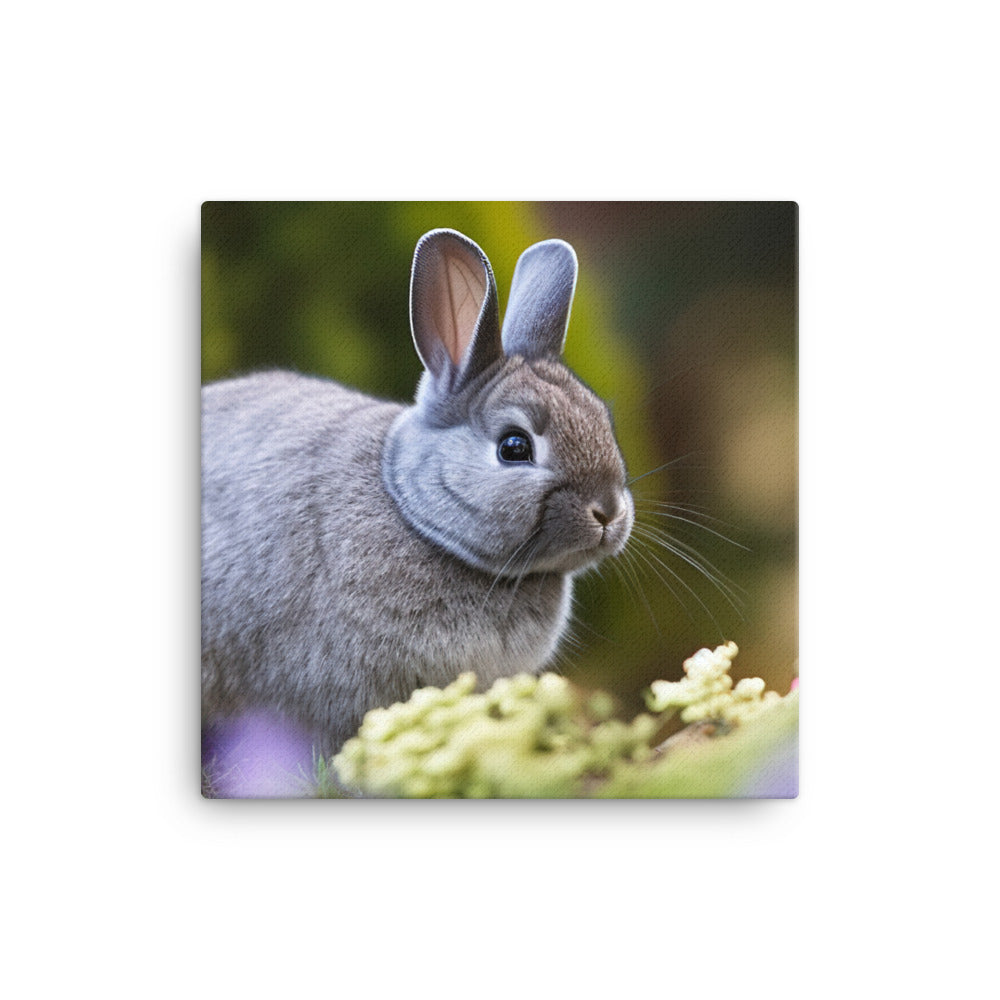 Outdoor Adventures - Netherland Dwarf in the Garden canvas - Posterfy.AI