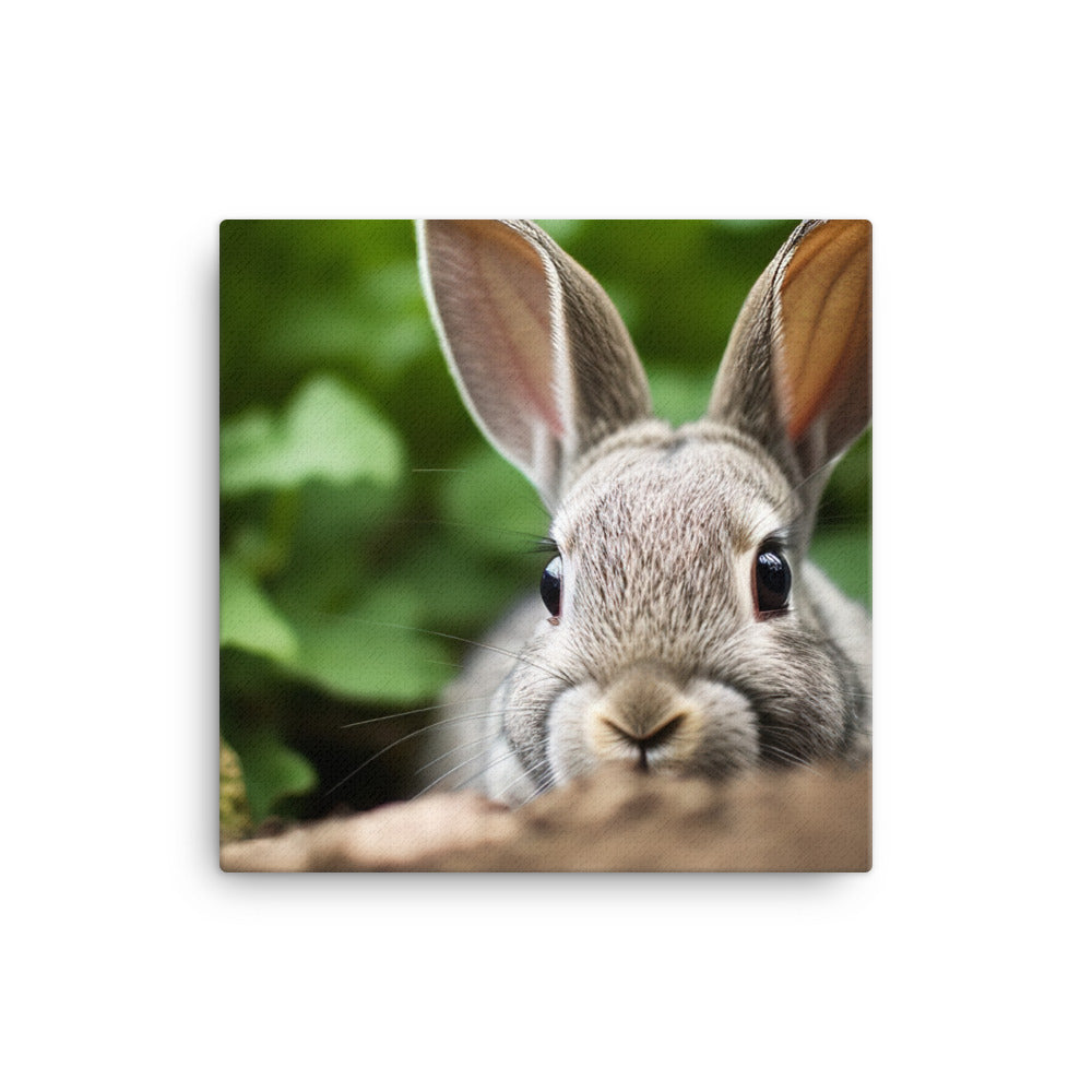 Mini Rex Bunny - Exploring the Outdoors canvas - Posterfy.AI