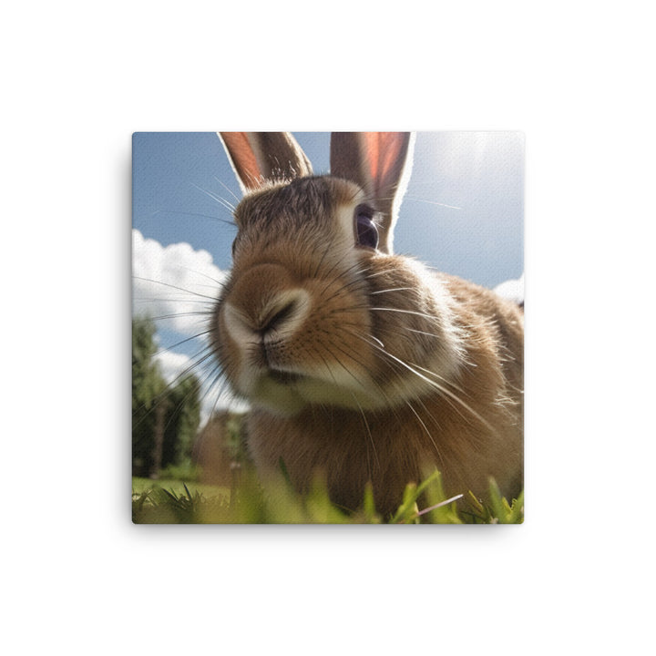 Flemish Giant Rabbit Outdoors canvas - Posterfy.AI