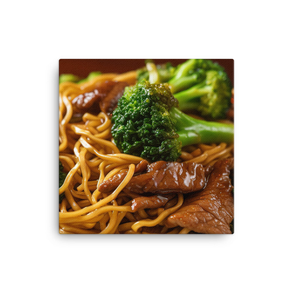 Beef and Broccoli Lo Mein 西蘭花牛肉炒麵 canvas - Posterfy.AI
