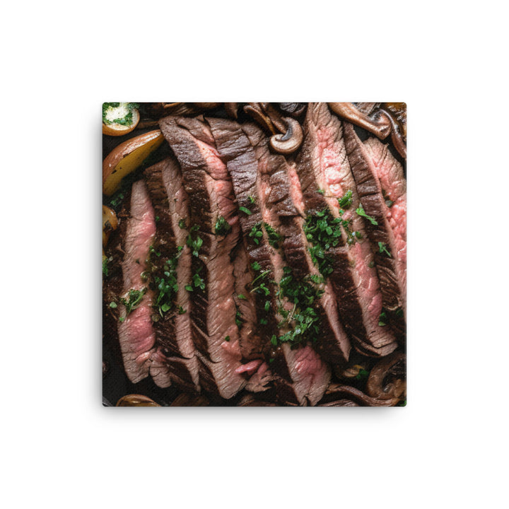 Skillet Seared Skirt Steak canvas - Posterfy.AI