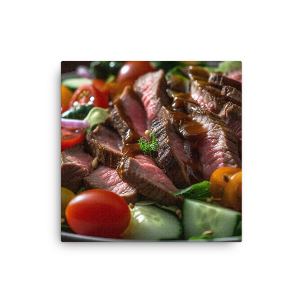Sirloin Steak Salad with Balsamic Vinaigrette canvas - Posterfy.AI