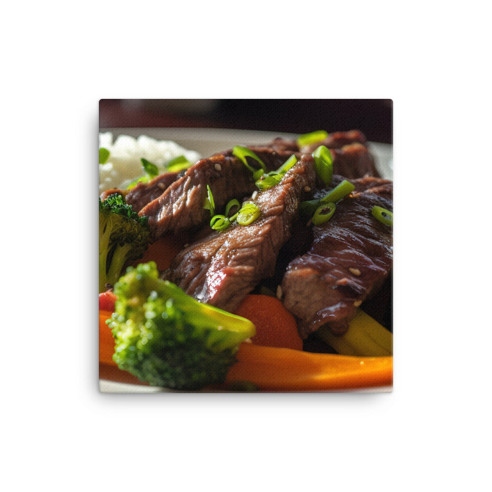 Hanger Steak Stir Fry with Mixed Vegetables canvas - Posterfy.AI