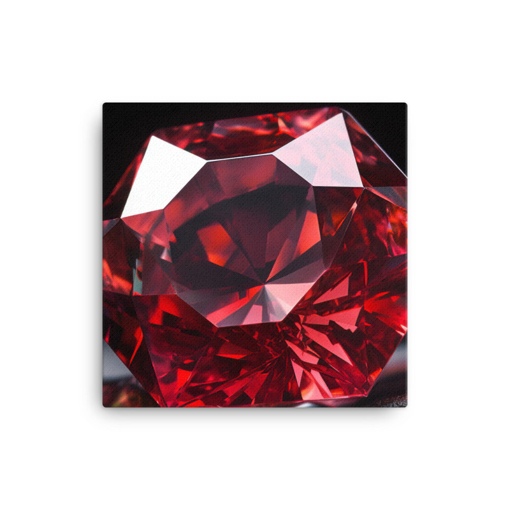 Radiant Red Diamond canvas - Posterfy.AI